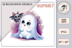 Add a touch of magic to your Halloween with our charming watercolor ghost clipart. Perfect for printing, decorations, cards, and other creative projects. Available for download in PNG format with a transparent background!