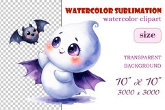 Add a touch of magic to your Halloween with our charming watercolor ghost clipart. Perfect for printing, decorations, cards, and other creative projects. Available for download in PNG format with a transparent background!