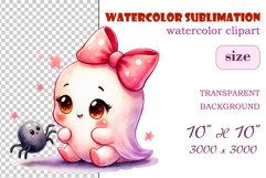 Add a touch of magic to your Halloween with our charming watercolor ghost clipart. Perfect for printing, decorations, cards, and other creative projects. Available for download in PNG format with a transparent background!