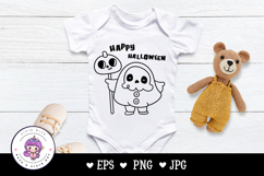 Halloween ghost cartoon with Pumpkin kawaii cliparts Product Image 5
