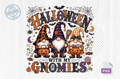 Cute Halloween Gnomies Witch Trio PNG Sublimation Design Product Image 1
