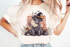 Cute Halloween Highland Cow and Ghost PNG Designs Product Image 2