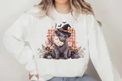 Cute Halloween Highland Cow and Ghost PNG Designs Product Image 4