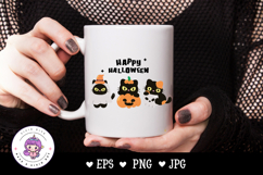 Halloween Black cats kawaii animal Spooky character kitten Product Image 2