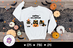 Halloween Black cats kawaii animal Spooky character kitten Product Image 3