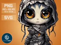 CUTE HALLOWEEN MUMMY GIRL - sublimation PNG / SVG Product Image 2