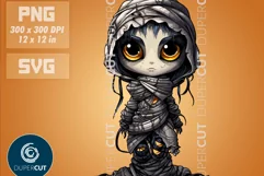 CUTE HALLOWEEN MUMMY GIRL - sublimation PNG / SVG Product Image 1