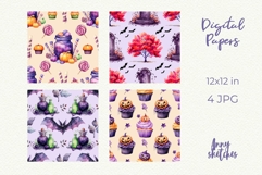 4 Cute Halloween Digital Papers Seamless Patterns Product Image 2