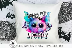 cute halloween png design with a baby bat shown on a pillow
