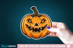 Cute Halloween Pumpkin Sticker Clipart, Sticker PNG Clipart Product Image 1