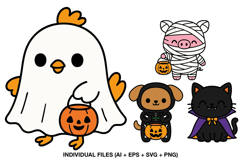 Spooky cute Halloween graphics for journals and albums