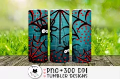 cute halloween sublimation design for skinny  tumblers with cute spiders