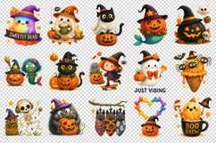 Cute Halloween clipart printable sublimation bundle png Product Image 2