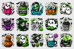 Cute Halloween clipart printable sublimation bundle png Product Image 2