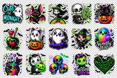 Cute Halloween clipart printable sublimation bundle png Product Image 3