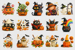 Cute Halloween clipart printable sublimation bundle png Product Image 3