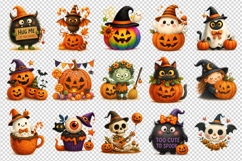 Cute Halloween clipart printable sublimation bundle png Product Image 4