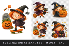 Cute Halloween clipart printable sublimation design png Product Image 1
