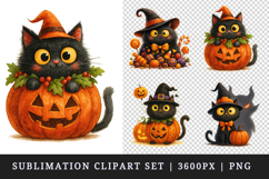 Cute Halloween clipart printable sublimation design png Product Image 1
