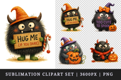 Cute Halloween clipart printable sublimation design png Product Image 1