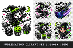 Cute Halloween clipart printable sublimation design png Product Image 1