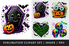 Cute Halloween clipart printable sublimation design png Product Image 1