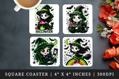 Cute Halloween square coaster sublimation, coasters design Product Image 1