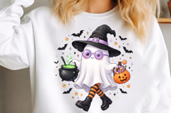Cute Halloween Witch Ghost PNG Product Image 3