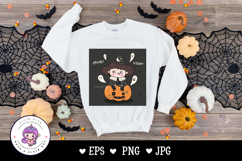Halloween Witch Cute girl on Jack o lantern kawaii clipart Product Image 4