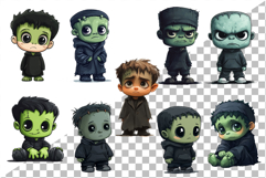 Cute Halloween Frankenstein. TShirt Sticker. Product Image 2