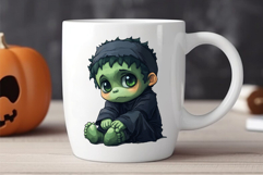 Cute Halloween Frankenstein. TShirt Sticker. Product Image 6