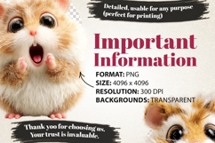 Cute Hamster 27 UHD 4K PNG Bundle | Kawaii Hamster Clipart Product Image 7