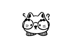 Cute hand drawn cat sticker character clipart Product Image 1