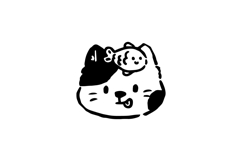 Cute hand drawn cat sticker character design Product Image 1