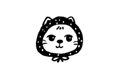 Cute hand drawn cat sticker character graphic Product Image 1