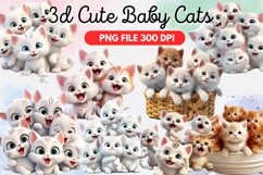 Cute Happy Baby 3d Cats Bundle - 13 designs Product Image 1