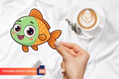 Cute Happy Fish Sticker, Cute Fish Art, Adorable Fish Decal Product Image 1