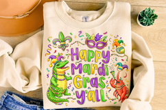 Happy Mardi Gras Y'all PNG, Fleur De Lis PNG, Fat Tuesday Product Image 5