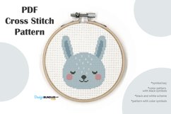 Cute Hare Head Cross Stitch Pattern PDF File Product Image 1