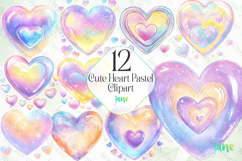 Cute Heart Pastel Clipart Product Image 1