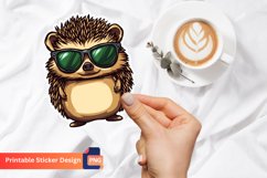 Cute Hedgehog With Sunglasses Sticker, Cute Animal Sticker Product Image 1
