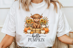 Cute Highland Cow Autumn Sublimation Design Product Image 2