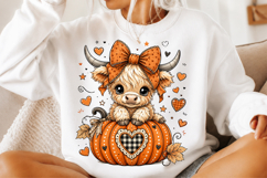 Cute Highland Cow Halloween PNG Product Image 1