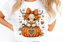 Cute Highland Cow Halloween PNG Product Image 3