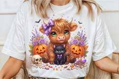 Cute Highland Cow Halloween PNG Product Image 2