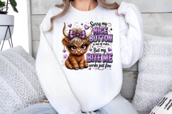 Cute Highland Cow Nice Button Funny Quote Sublimation PNG Product Image 2