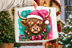 Cute Highland Cow Png,Christmas Holiday Highland Cow Png Product Image 3