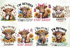 Cute Highland Cow Png Sublimation Product Image 5