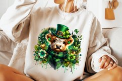 St Patrick&#039;s Day Highland Cow PNG, Lucky Day PNG, Shamrock Product Image 2