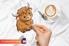 Cute Highland Cow Sticker, Highland Cow Art, Cow Lover Gift Product Image 1
